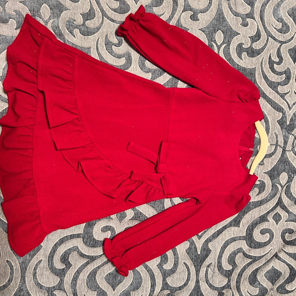 Rare Editions Red Asymmetrical Wrap Dress - Picture 3 of 4